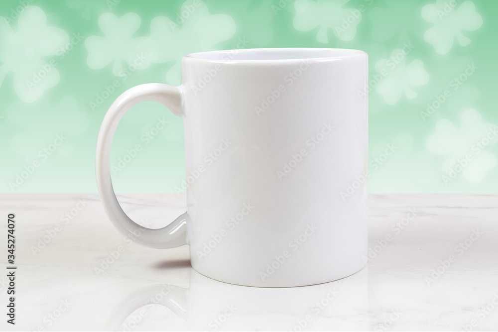 Obraz premium 11 ounce Coffee Mug Mock Up with Shamrocks