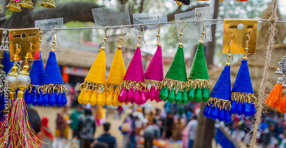 handmade girl ornaments, the art of India from Surajkund handicraft fair
