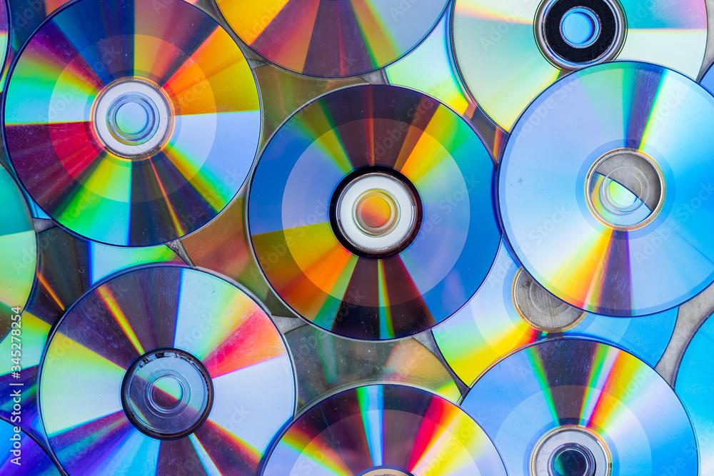 Pile of compact discs. Retro technology Pile of compact discs. Retro technology