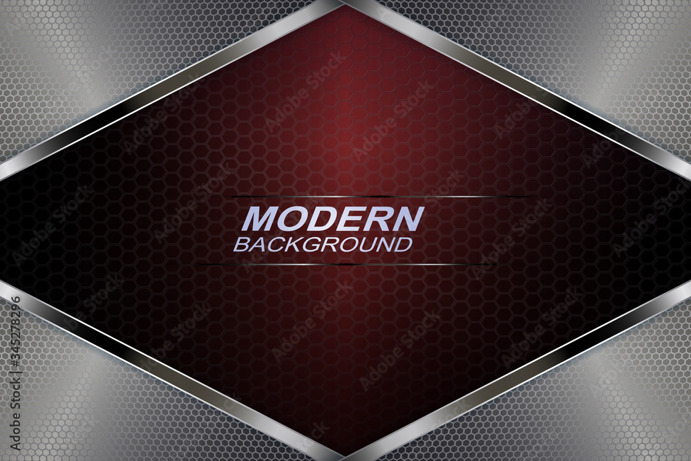 Red dark mesh design with a gradient, curtains with a shiny rim of a metallic hue, a rhombus-shaped frame Red dark mesh design with a gradient, curtains with a shiny rim of a metallic hue, a rhombus-shaped frame