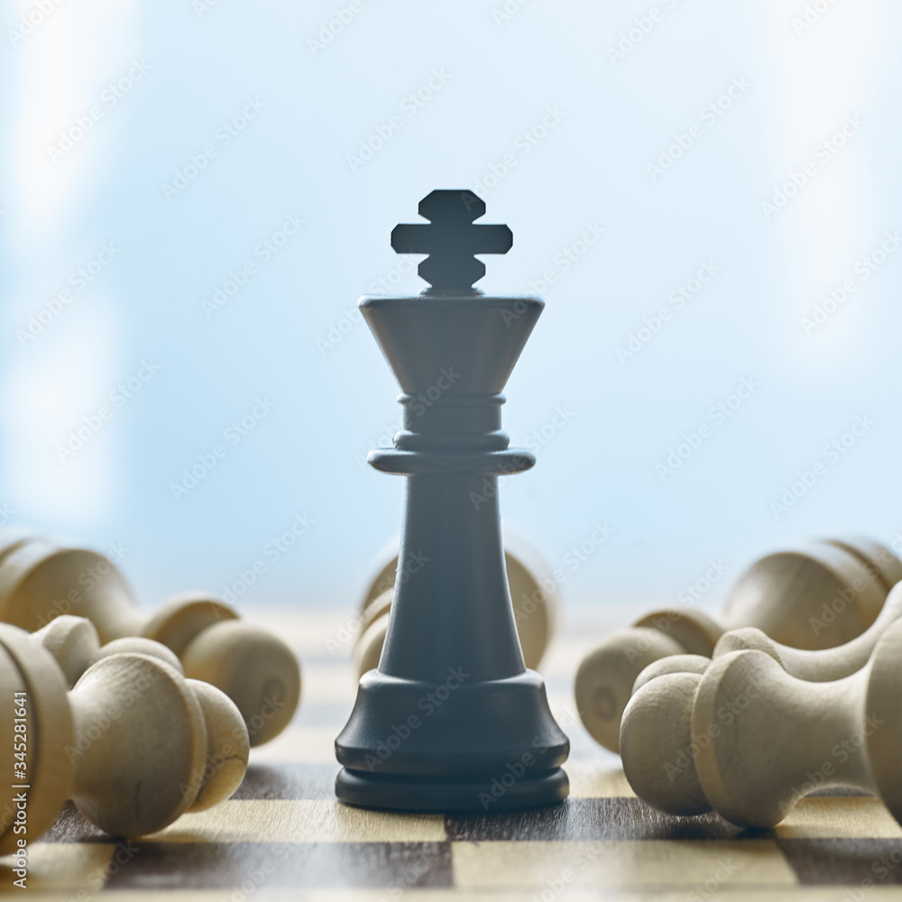 Chess the queen wins victory over the game. The concept of victory