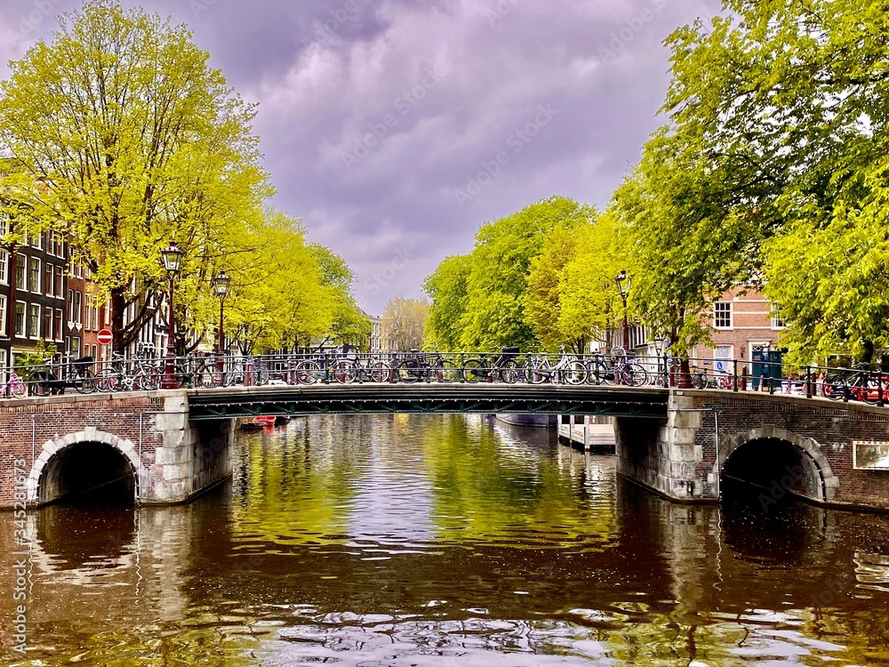 Amsterdam, The Netherlands, historical city center and canals.