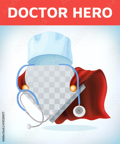 Super doctor sign. Superhero doctor with hero cloaks. Healthcare vector concept. Medical concept. First aid. Healthcare workers vs covid19.