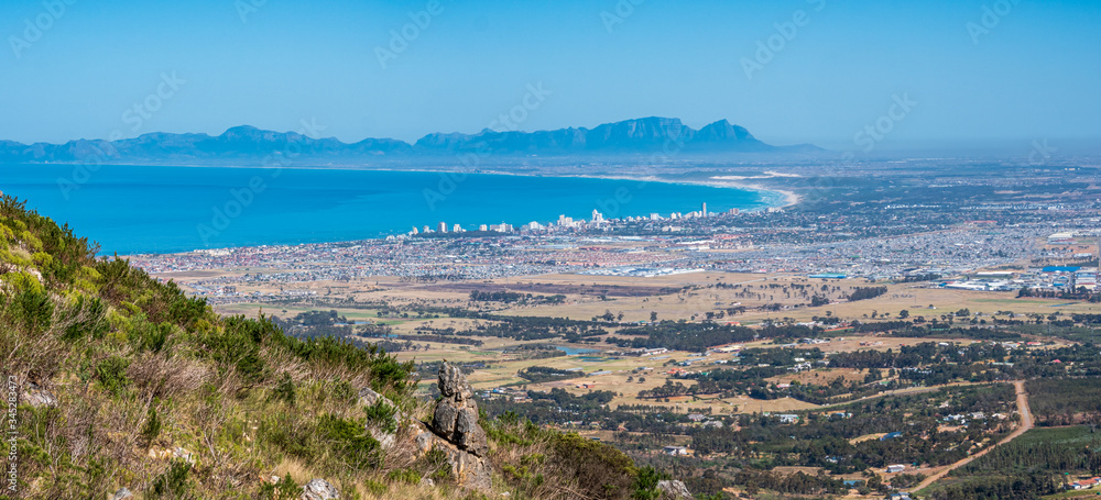 South Africa Muizenberg landscape city shape with beach view