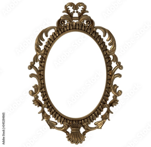 frame carved oval round antique bronze for use in applications and design