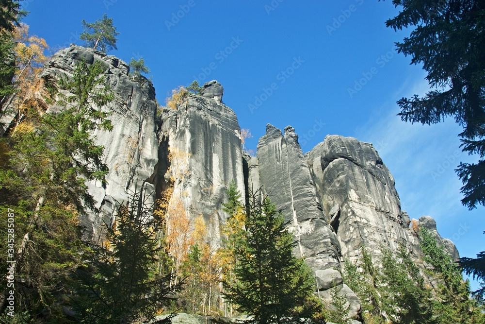 Czech Republic-view of rocks in the Teplice Rocks