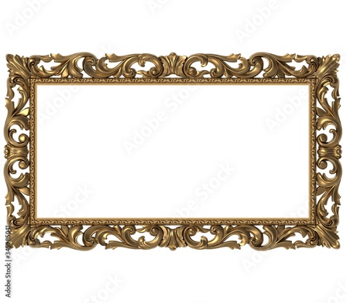antique bronze carved rectangular frame for use in applications and design