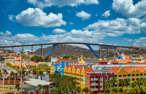 High Bridge Over Resorts in Curacao over colorful resorts photo