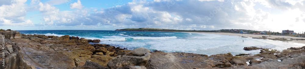 Panoramic view of Maroubra beach in Australia