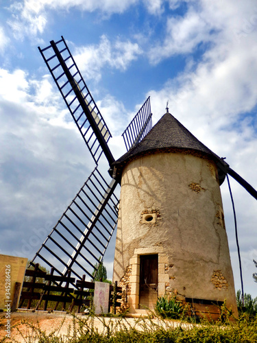 Ancient French windmill used for thproduction of floure 
