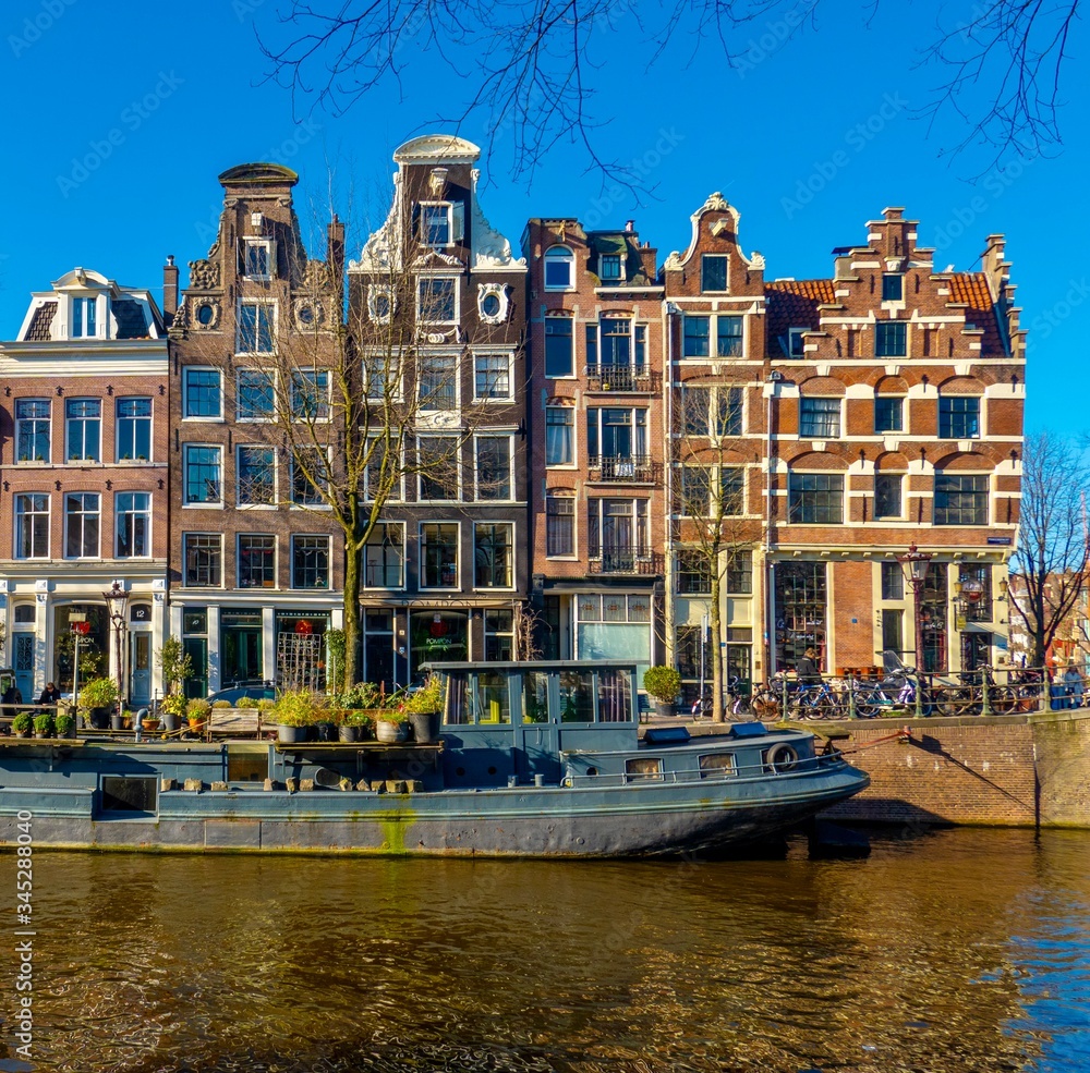 Amsterdam The Netherlands historical city center and canals