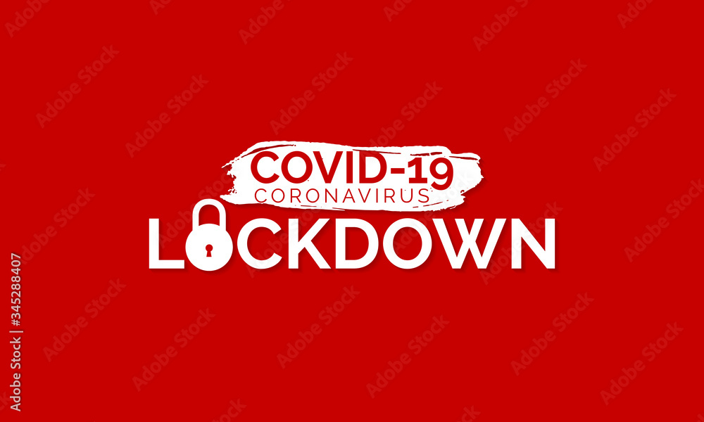 Word Lockdown is written on red background, vector illustration. Covid-19 nCov concept. Word Lockdown is written on red background, vector illustration. Covid-19 nCov concept.