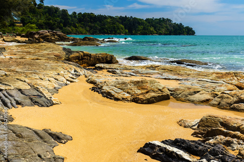 Completely deserted tropical beach due to the Covid-19 Coronavirus lockdowns effectively ending foreign travel photo