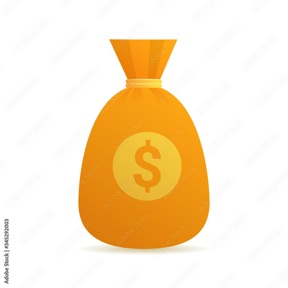 Money bag icon isolated on white background. Startup capital for business cartoon vector illustration. Wealth and investment fund, money accumulation concept. Bank deposit and financial tools. Money bag icon isolated on white background. Startup capital for business cartoon vector illustration. Wealth and investment fund, money accumulation concept. Bank deposit and financial tools.