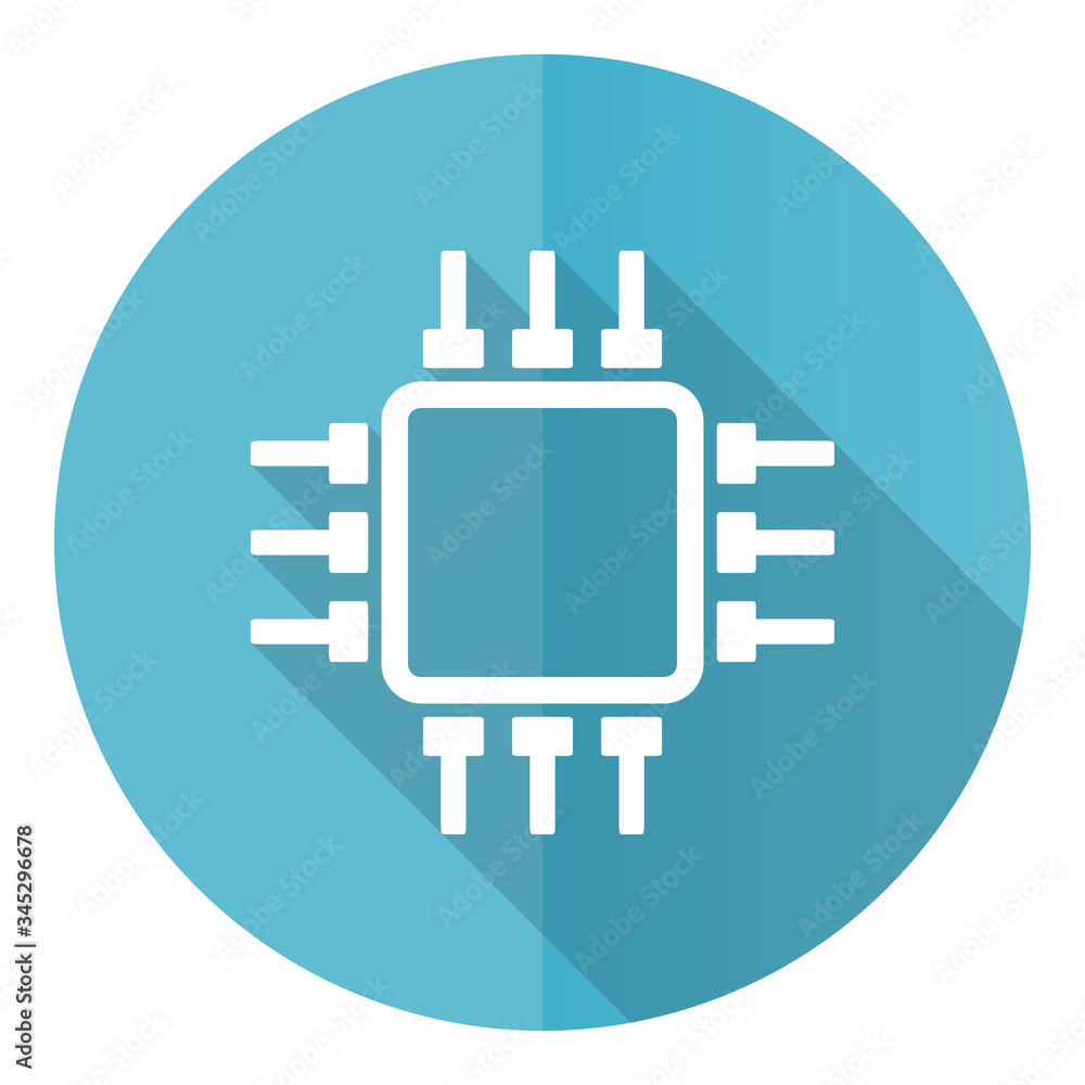 Circuit blue round flat design vector icon isolated on white background, chip, computer illustration in eps 10 Circuit blue round flat design vector icon isolated on white background, chip, computer illustration in eps 10