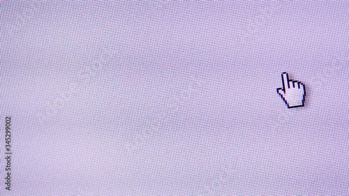 Online Shop web page closeup. Clicking the button Shop Now on computer screen