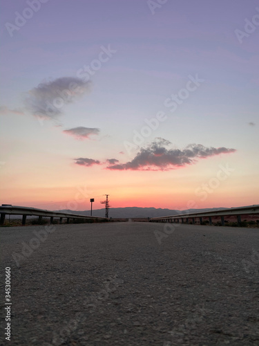 sunset over the river