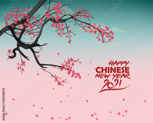 Happy new year 2021. Chinese new year, year of the ox (Chinese translation : Happy chinese new year)