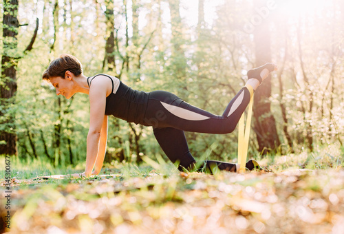 woman sport exercise pilates outside yoga comfort © yuriy