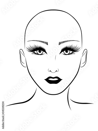 Face of attractive hairless woman