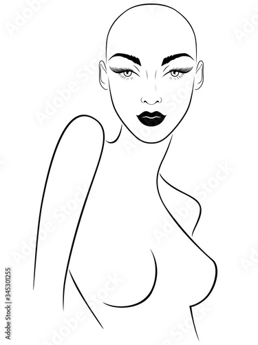 Attractive and sensual hairless woman