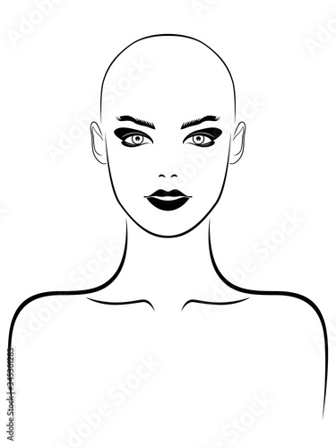 Abstract face of attractive woman