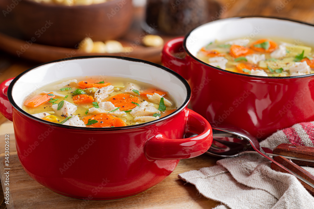 Two Bowls of Chicken Noodle Soup Two Bowls of Chicken Noodle Soup
