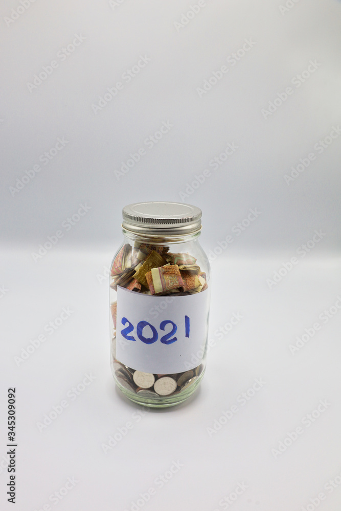 saving money in the glass with background
saving money in the glass with background