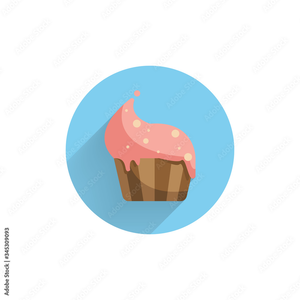 cupcake colorful flat icon with long shadow. cupcake flat icon cupcake colorful flat icon with long shadow. cupcake flat icon
