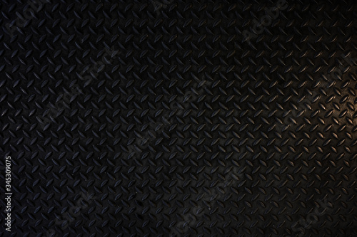 Wallpaper Mural Seamless Metal Floor Plate With Diamond Pattern.Black metal background or black steel surface Torontodigital.ca