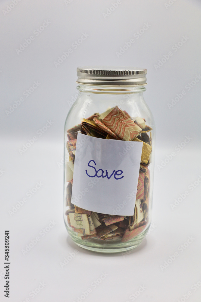 saving money in the glass with background
saving money in the glass with background
