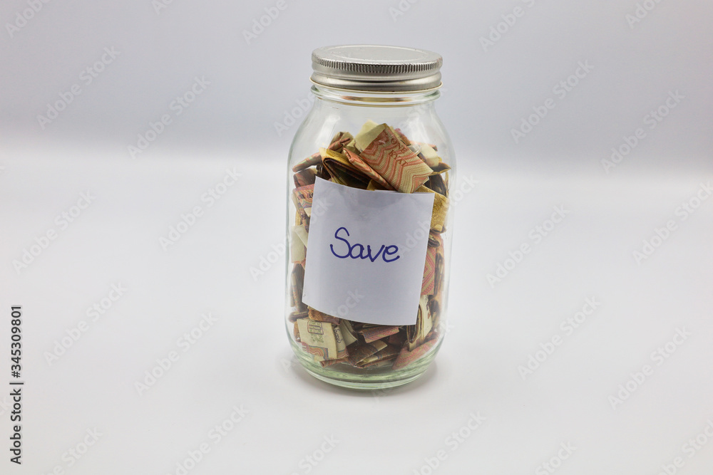 saving money in the glass with background
saving money in the glass with background