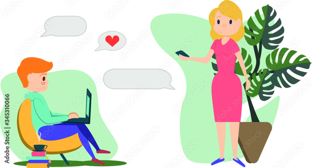long distance relationship flat illustration long distance relationship flat illustration