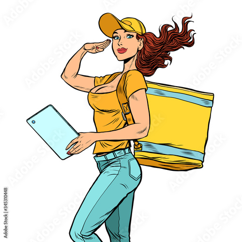 courier girl food delivery