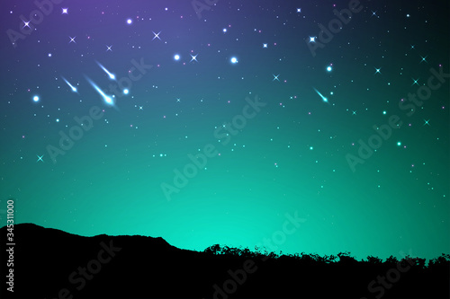 Space galaxy background with shining stars and nebula, Vector cosmos with colorful milky way, Galaxy at starry night, Vector illustration