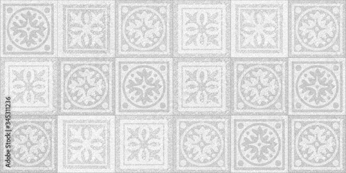 Vintage ceramic tiles wall decoration. Turkish ceramic tiles wall background    