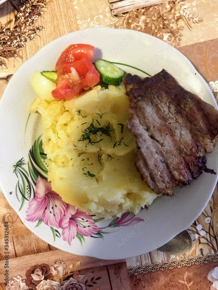beautiful tasty food on a colored plate beautiful tasty food on a colored plate