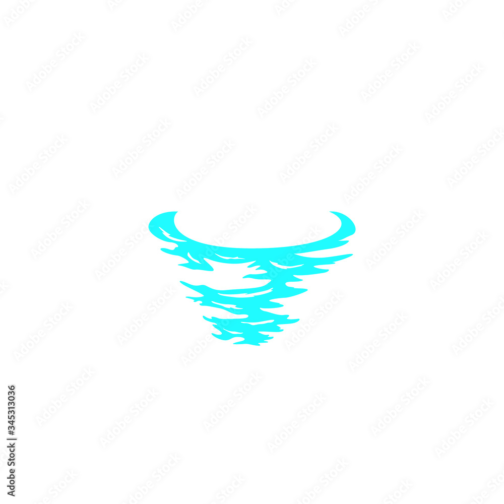 Circles on water diverge on  surface, vector illustration flat silhouette, element
