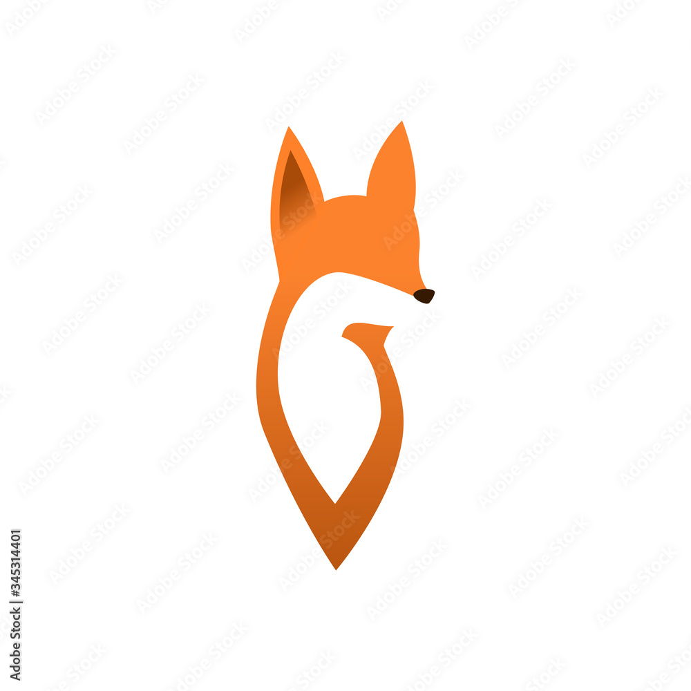 Obraz premium Fox head logo design on white background