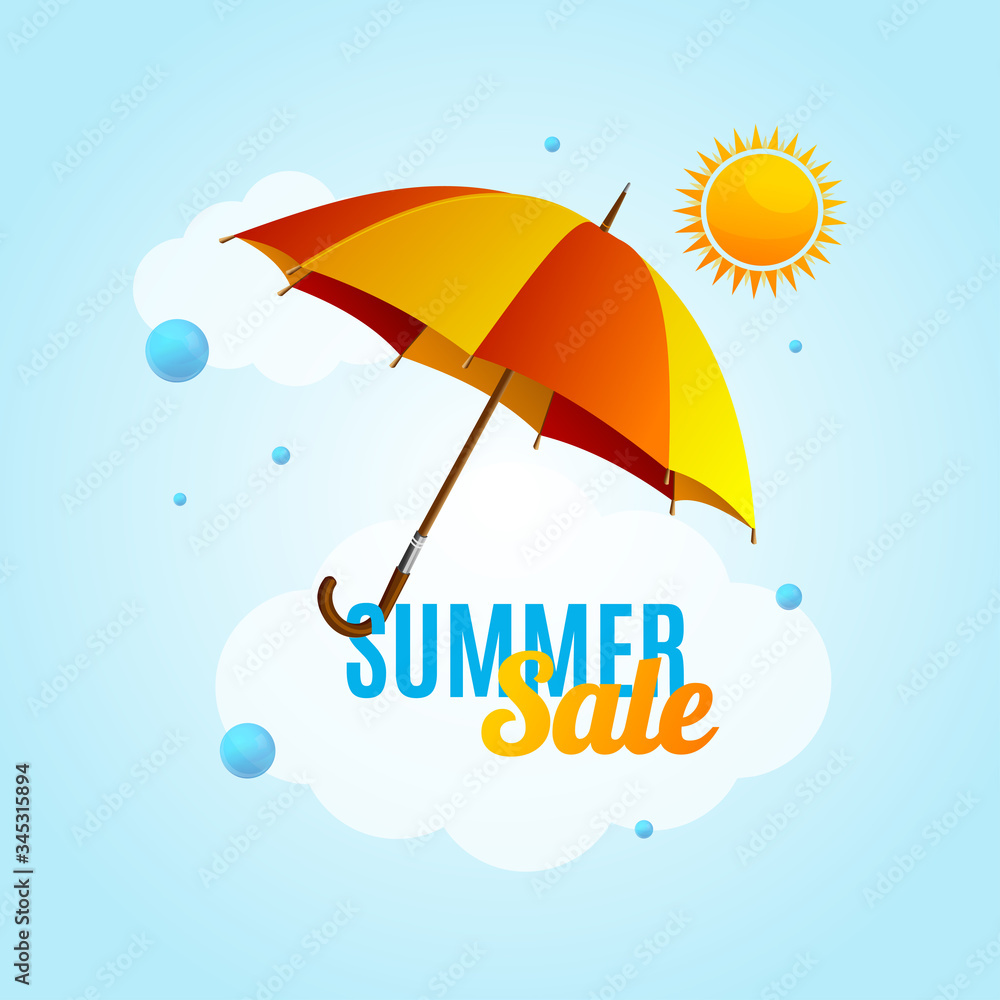 Summer Sale Concept Banner Poster Flyer Card. Vector Summer Sale Concept Banner Poster Flyer Card. Vector