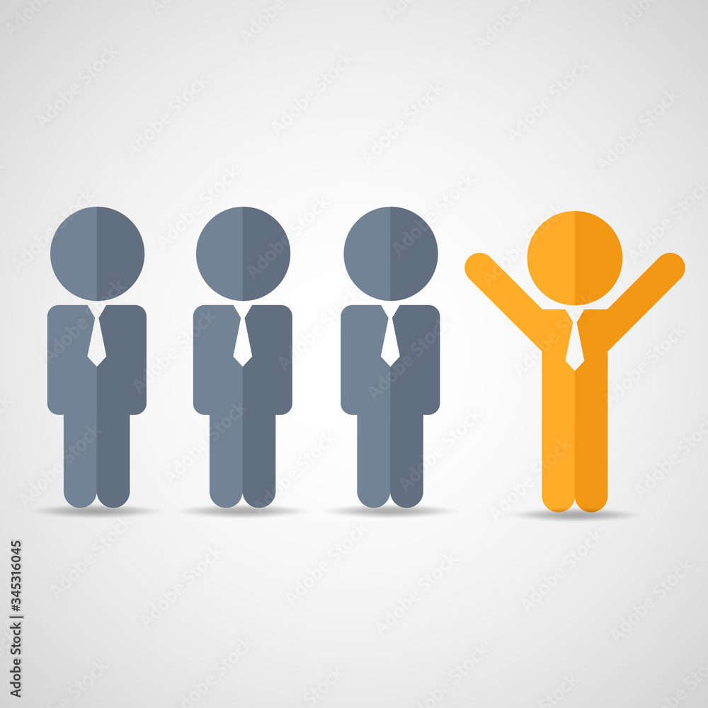 Stand out from the crowd concept. Positivity is a little thing that makes a big difference Stand out from the crowd concept. Positivity is a little thing that makes a big difference