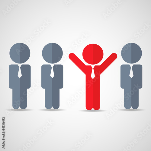 Stand out from the crowd concept. Positivity is a little thing that makes a big difference