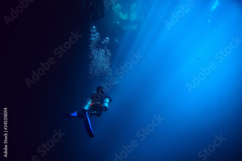 Wallpaper Mural cenote angelita, mexico, cave diving, extreme adventure underwater, landscape under water fog Torontodigital.ca