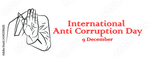  International anti-corruption day,  9 December, banner poster anti corruption illustration for printing