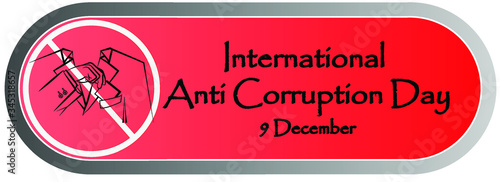 Design banner international anti-corruption day, 9 December, poster anti corruption illustration for printing
