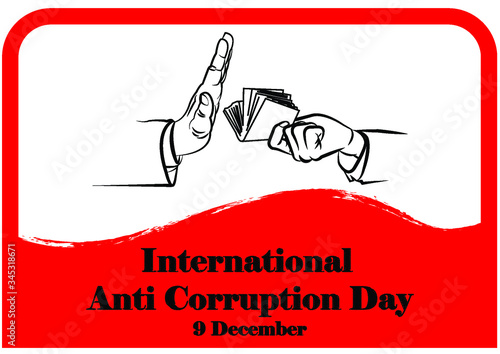 Design banner international anti-corruption day, 9 December, poster anti corruption illustration for printing