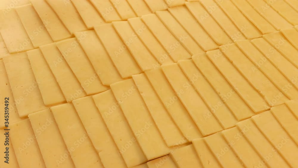 Rows Of Sliced Red Cheese In Platter Rows Of Sliced Red Cheese In Platter