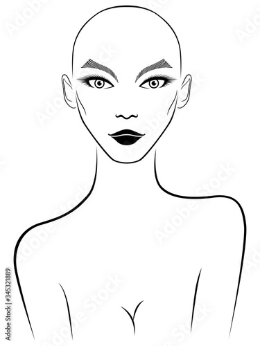 Abstract of attractive hairless woman