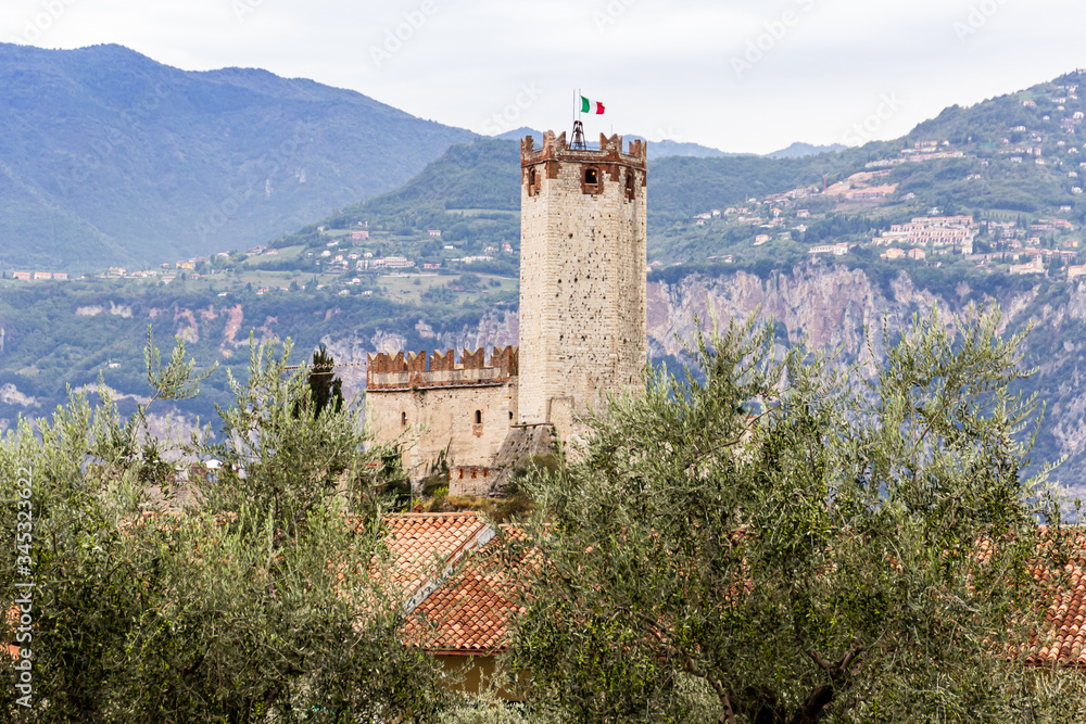 The Scaliger Castle fortress in the Malcesine town, in Veneto, northern Italy
