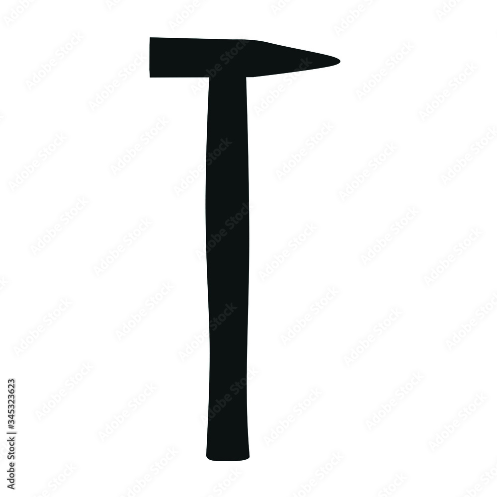 Hammer, work tool. Isolated image on a white background. Hammer, work tool. Isolated image on a white background.